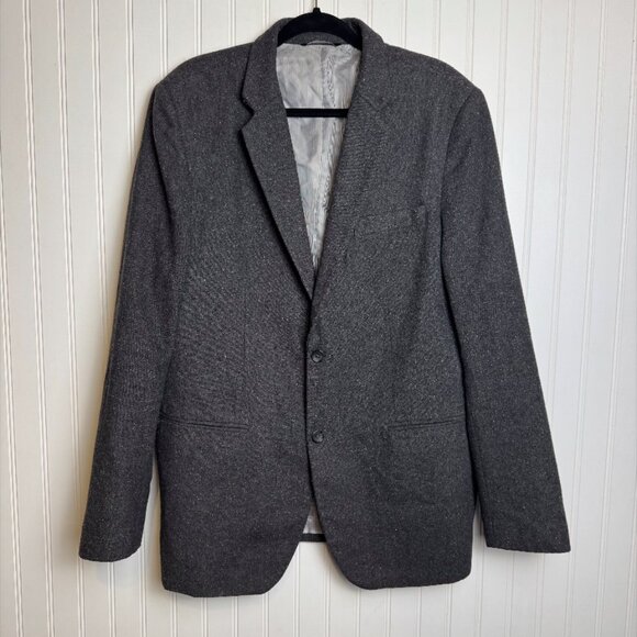 Banana Republic tailored slim fit grey wools mens blazer size 46L N46 - Picture 1 of 4